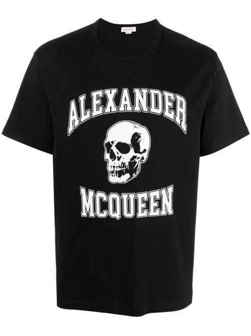 Black men's t-shirt. Alexander McQueen | 759442QTAAW0520